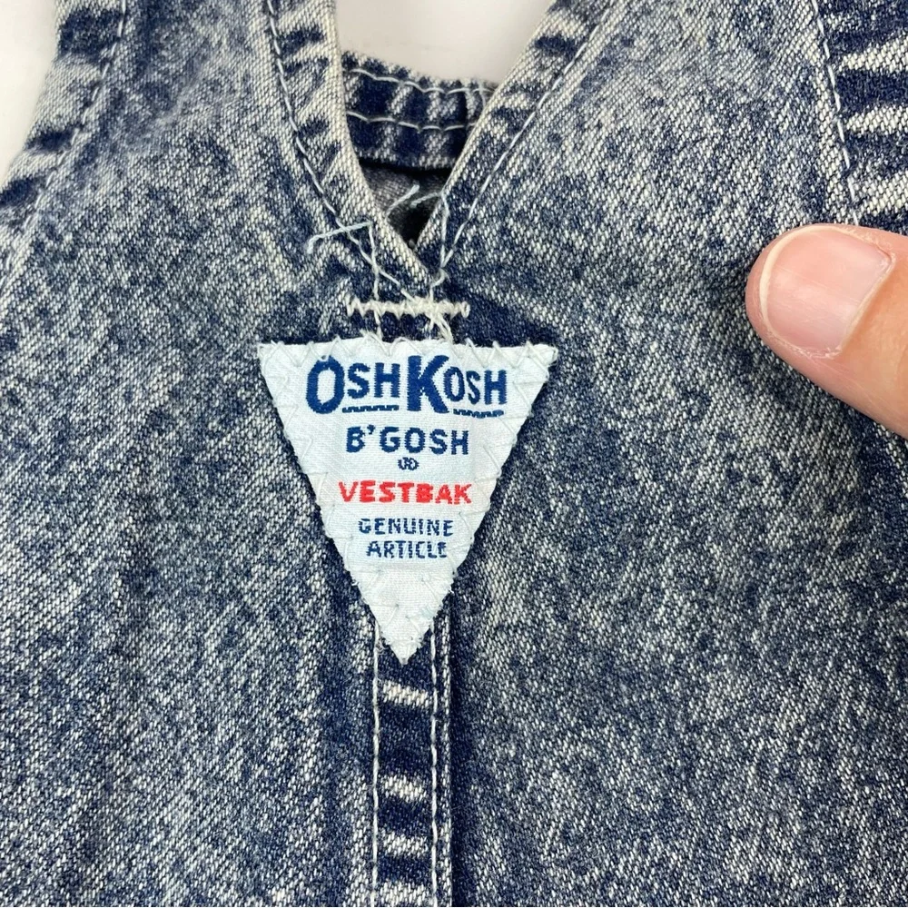 OshKosh B'gosh Vestbak Blue Gray Denim Overalls Child Size 3T Made In USA